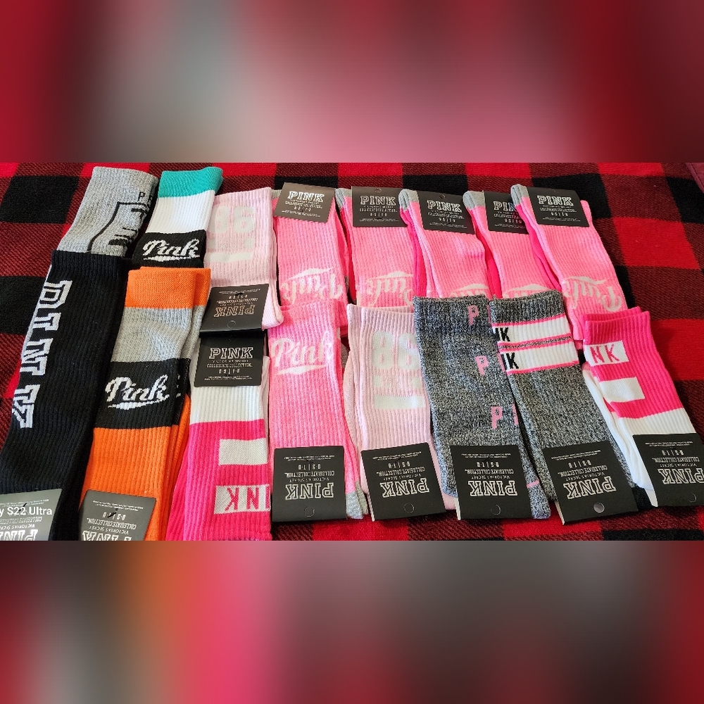 pink crew socks.5 pairs